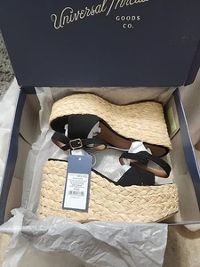 UNIVERSAL THREAD Alisha Keilabsatz Plateau Absatz Sandalen schwarz 5,5 - Bild 1 von 6