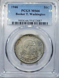 1946 Booker T. Washington BTW Commemorative Half Dollar 50C MS 66 PCGS - Picture 1 of 4
