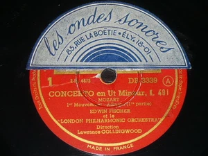 PIANO 4 x 78 rpm RECORDS VsM EDWIN FISCHER Concerto MOZART London COLLINGWOOD - Imagen 1 de 1