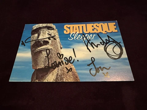Brit Pop / Sleeper: 'Statuesque' 1996 promotional postcard signed by all band Cover