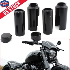 For Harley Softail Breakout FXBRS FXBR 6pcs Black Full Fork Cover Boot Set 18-22 - Picture 1 of 13