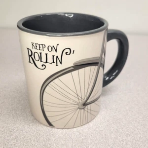 GANZ Keep On Rollin' Fahrrad Thema Kaffee/Tee/heiße Schokolade Becher 12 Unzen - Bild 1 von 6