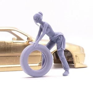 Resin 1:32-1:12 Scale - Sexy Mistress Woman "Amanda" Mechanic Figure for Diecast - Picture 1 of 10