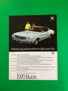 1970 BUICK GS455 GS 455 ORIGINAL VINTAGE PRINT AD ADVERTISEMENT PRINTED 70 - Picture 1 of 1