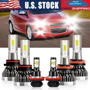 For Chevrolet Sonic 2012-2016 6x LED Headlight+Fog Light Bulbs Combo Kit 6000K - Picture 1 of 12