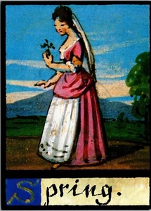 Frühling Du wirst herzlich geliebt Traumbuch Postkarte 19. Jahrhundert - Bild 1 von 2