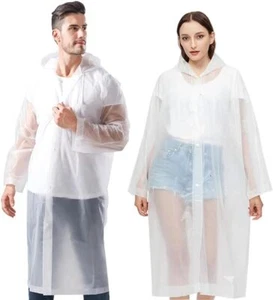 Rain Coat Unisex Waterproof Poncho Reusable Plastic Rain Coat Camping Festival - Picture 1 of 10