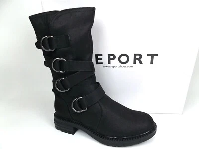 ¡NUEVO! Botas de moto Report Footwear Nelsen Combat para mujer, talla 6,0 M, negras Foto 1 de 4