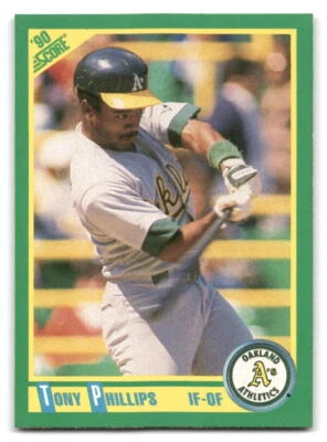 Tony Phillips 1990 Score Baseball #84 Oakland Athletics - Image 1 of 2