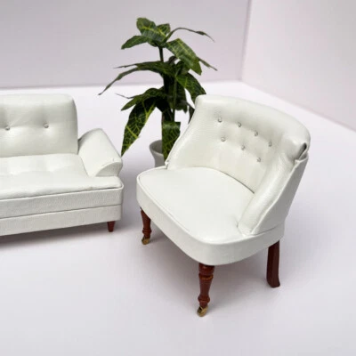 Living Room 1:12 Single Sofa Armchair Couch Furniture Dollhouse Miniature - Image 1 of 4