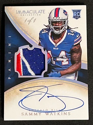 2014 Immaculate SAMMY WATKINS PLATINUM RPA 1/1 Player Worn Patch  On Card Auto - Image 1 of 2