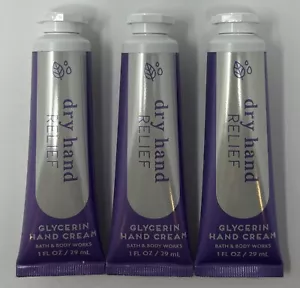 3 BATH & BODY WORKS DRY HAND RELIEF GLYCERIN CREAM LOTION TRAVEL SIZE 1 OZ - Picture 1 of 6