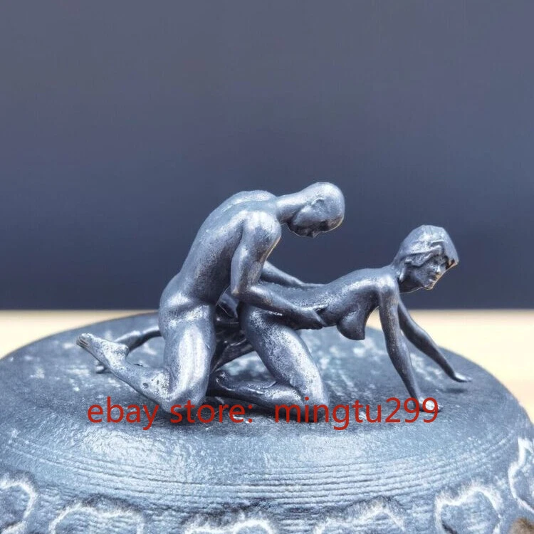 Estatua amuleto de amor pene tallada a mano de cobre bronce negro macizo Foto 1 de 4