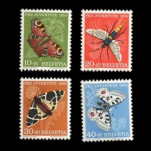 SWITZERLAND Helvetia Sc B248-B251 BUTTERFLIES MH Complete Set Semi-Postal Stamps - Picture 1 of 1