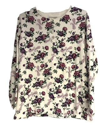 Camisa Henley Floral LA Blues Para Mujer 14W 16W Mangas Largas Nueva Sin Etiquetas Foto 1 de 4