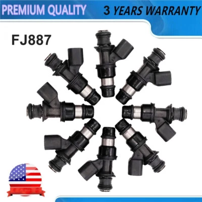 Fits For 2007-2009 GMC Sierra 1500 Yukon 4.8L 5.3L 8Pcs Fuel Injector 8125806810 - Image 1 of 4