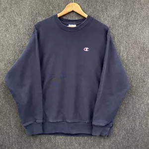 Champion Reverse Weave Mens Large Pullover Sweatshirt Navy Blue Embroidered Logo - Picture 1 of 11