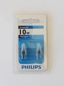 2 x Philips 10W G4 Clear Halogen Dimmable Light Wedge Globe 12V CL 2000 Hour - Picture 1 of 1