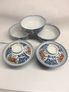 OTAGIRI OMG Japanische Imari Schüssel/Deckel Untertasse/Schüssel 5er Set (7 Stück) Made Japan - Bild 1 von 12