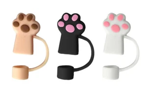 Dustproof Straw Cover Cat Claw Shape Drinking Straw Lids Airtight Drinking Tool - Picture 1 of 15