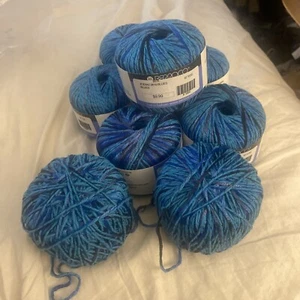 Berroco Zodiac Yarn, 6 skeins new 2 Partially Used, cotton nylon blend 9619 Blue - Picture 1 of 5