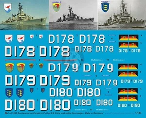 Destructor alemán Peddinghaus 1/144 Z4 - Z6 marcas tempranas y tardías Bundesmarine 3198 - Imagen 1 de 1