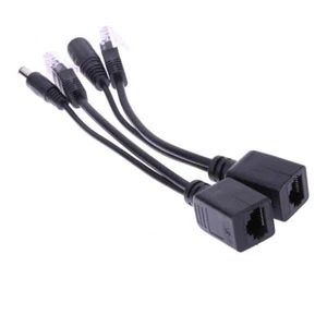 F# Power Over Ethernet PoE Adapter Injector + Splitter Kit PoE Cable Black - Photo 1/3
