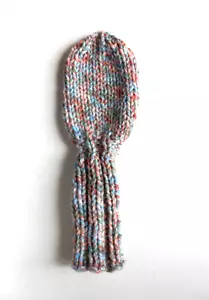 AQUA, PEACH Knit GOLF CLUB SOCK HEADCOVERS 9" fit med. hybrids, irons, sm woods - Picture 1 of 1