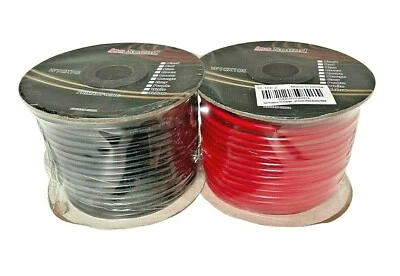 12VMAX PRIMARY WIRE POWER & GROUND 10 Gauge Wire Red & Black Power Ground 100 FT Each Primary Stranded Copper Clad