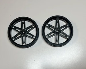 Lego Technic 2 Motorrad graue Räder 61,6 mm T x 13,6 mm dunkel bläulich grau - Bild 1 von 2