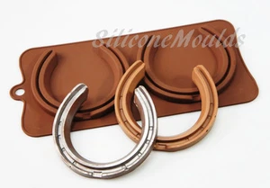 Lifesize HORSE SHOE Chocolate Silicone Mould Cake Pan Decorating Wedding Favors - Imagen 1 de 3