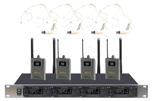 IDOLpro UHF-668H 4 Channel Karaoke Wireless Headset Microphones w/ Digital Pilot - Picture 1 of 2