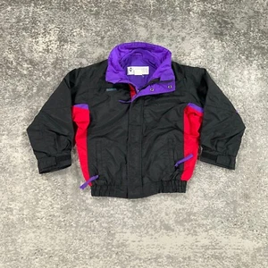 Vintage Columbia Jacket Youth Boys Medium M Black Red Bugaboo 90s Ski Snow Lodge - Picture 1 of 18