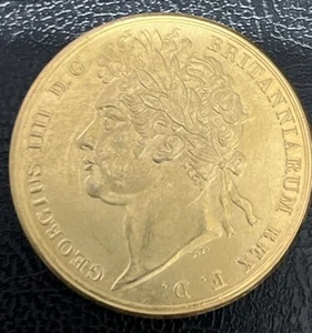 Reino Unido Relleno Chapado en Oro Rey Jorge IV IIII Medalla Coronación 1821 MONEDA Corona Sov - Imagen 1 de 3