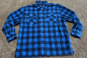 Guide Gear Mens Button Down Soft Fleece Shirt Size XL Blue Plaid  - Picture 1 of 8