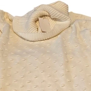 NWT  JH Collection Womens Cream Knit Sweater Dress Long Sleeve Cowl Neck Size L - Picture 1 of 7