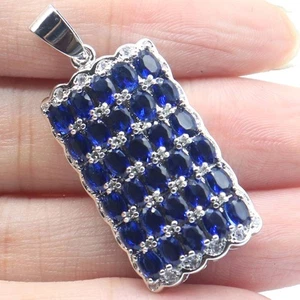 European Design Big Size Tanzanite CZ Daily Wear Silver Pendant - Bild 1 von 2