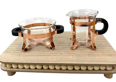 Bodum Chambord Classic Glass Sugar & Creamer Set - Copper Color DAMGED BOX - Image 1 of 4