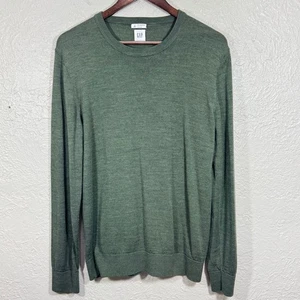 Gap Sweater Merino Wool Pullover Crew Med Tall Olive Green Heritage Minimalist - Picture 1 of 10