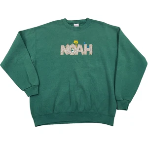 Sudadera De Colección Arca de Noé Hombres Grande Verde Cuello Redondo Jesús Religión Años 90 EE. UU. - Imagen 1 de 9
