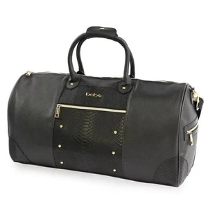 BEBE Ellisa 22" Duffle Bag Inch Weekend Travel Bag in Black/Gold, purse - Picture 1 of 6