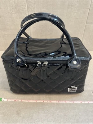 NWOT Caboodles Black Quilted Patent Cosmetic Bag With Polka Dot Interior 11” - Image 1 of 4