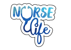 Nurse Life Watercolor Boho Rustic Vinyl Die Cut Sticker 3.5x2.5 - Picture 1 of 1