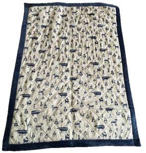 Aden Anais Embrace Cozy Weighted Blanket 2.5 lbs Fox Bear Trees Blue White - Picture 1 of 8