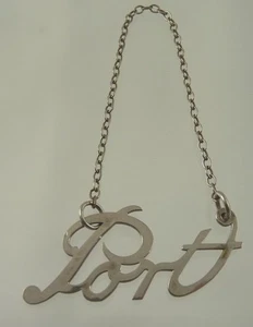 PORT SCRIPT DECANTER LABEL SILVER PLATE BY AMERICAN unknown MAKER - Picture 1 of 3