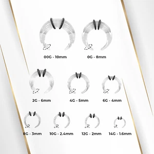 Clear Acrylic Pincher Septum C Shape Buffalo Horseshoes Taper Sold Individually - Picture 1 of 16