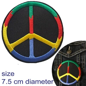 Peace symbol iron on patch world peace badge flower power demo iron-on patches - Picture 1 of 2