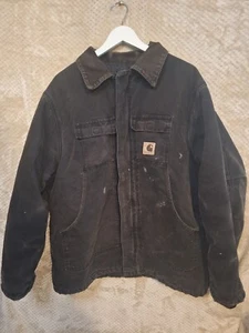 Carhartt Giacca Uomo X-Large Nero Cappotto da Lavoro Trapuntato Anticato - Foto 1 di 15
