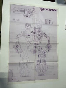 Vintage FASA Battletech 1991 Loki Blueprint #4 Poster J2 - Picture 1 of 2