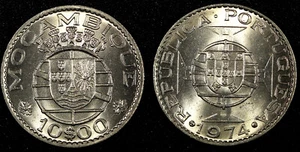 Mozambique Cobre-Níquel 1974 10 Escudos GEMA BU KM# 79b (26 794) - Imagen 1 de 3